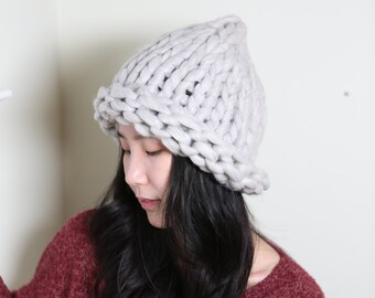 Limited Stock Chunky Knit Beanie, Womens Wool Hat, Super Chunky Knit Hat