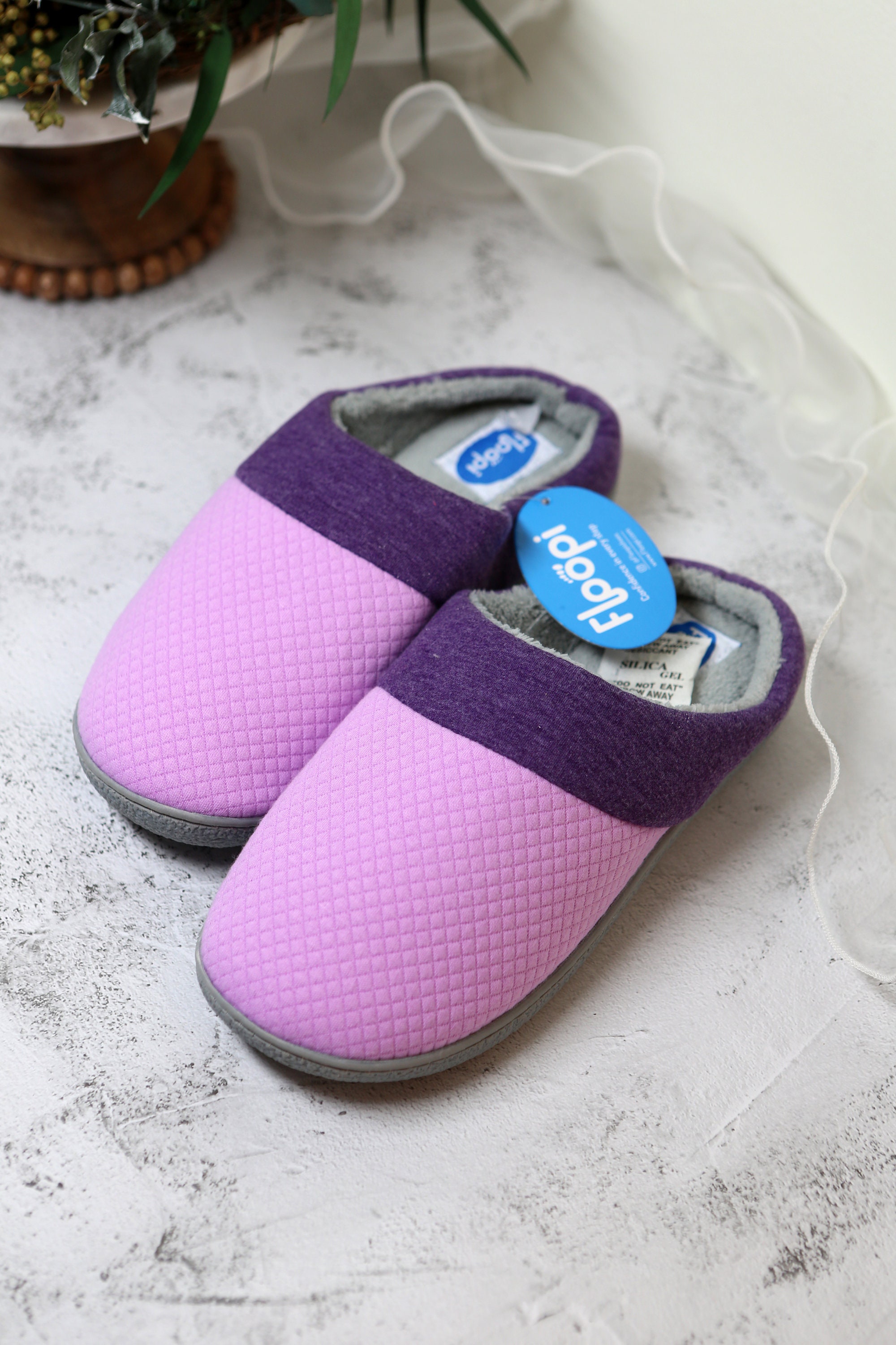 house slippers for women on Floopi Slippers For Women Memory Foam Fur Lined Clog House Etsy