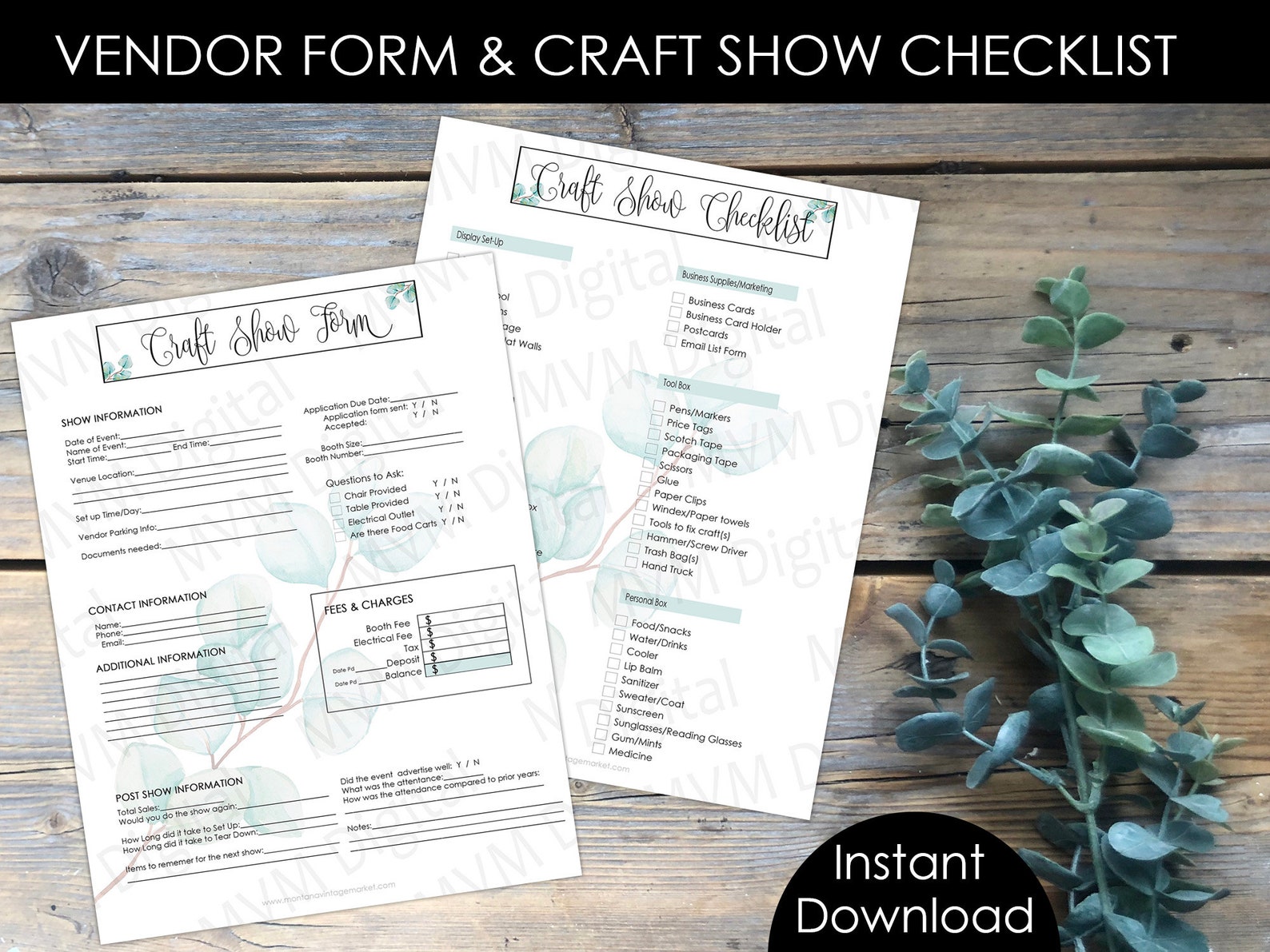Craft Show Planner, Order Tracker, Craft Show Forms - Etsy