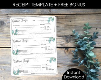 Receipt Organizer, Receipt Template