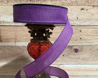 1.5" x 5 Yards Purple Ribbon - Spring Ribbon-Summer Ribbon-Wired Ribbon-Easter Ribbon-Ribbon For Bows, Wreaths And Home Decor