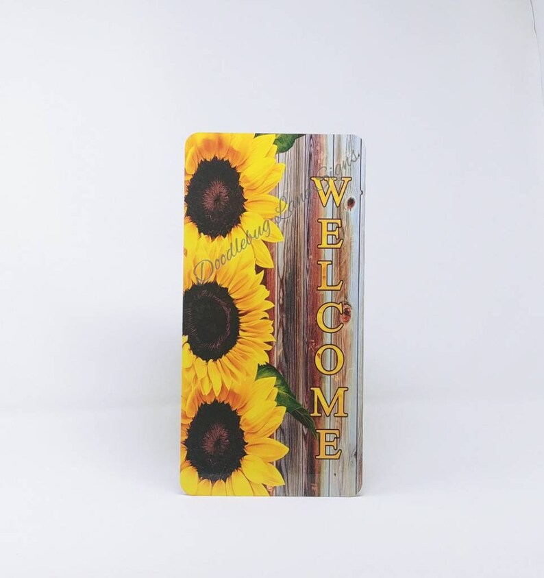 Welcome Wreath Sign Sunflower Decor Sunflower Sign Welcome Sign Farmhouse Decor Metal Wreath Sign