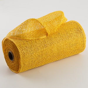 Sunflower Yellow fabric mesh, yellow natural fabric deco mesh, fabric mesh,  yellow mesh, 21 inch yellow fabric mesh, XB979-49