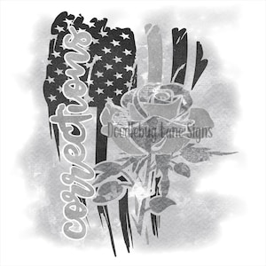 Thin Gray Line - Corrections Officer - Support of Corrections Officer-Metal Wreath Sign-Square Sign-Doodlebug Lane Signs