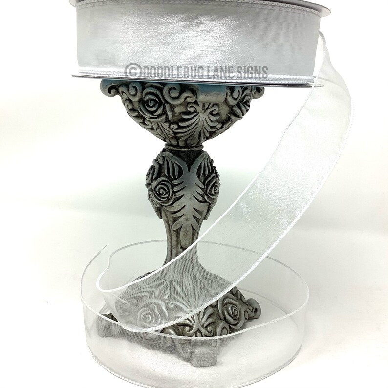 Spring Ribbon White Ribbon 1.5\u201d x 5 yards Sheer Ribbon Patriotic Ribbon Easter Ribbon Wired Ribbon