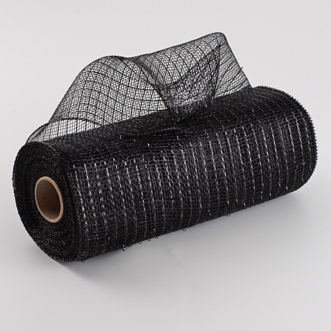 Poly Deco Mesh - Metallic Black Deco Mesh - 10" X 10 Yds - RE130102 - Etsy