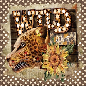 Cheetah Wreath Sign-Wild One-Metal Wreath Sign-Cheetah Print-Zoo Animal-Sunflower-Polka Dots-Doodlebug Lane Signs