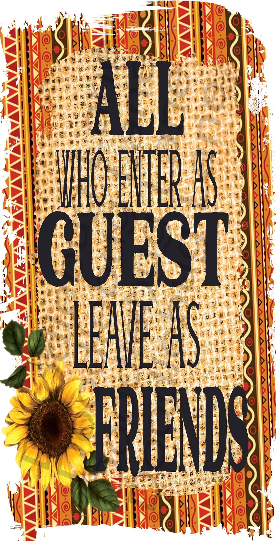 Metal Wreath Sign-friends Sign-all Who Enters as Guests Leave as ...