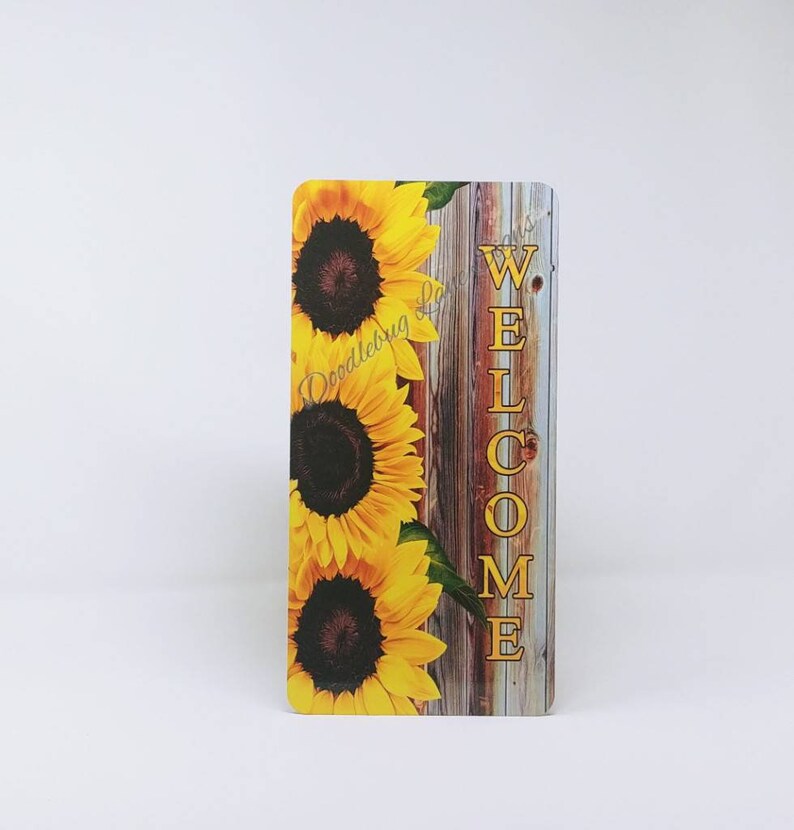 Welcome Wreath Sign Sunflower Decor Sunflower Sign Welcome Sign Farmhouse Decor Metal Wreath Sign