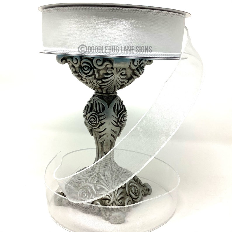 Spring Ribbon White Ribbon 1.5\u201d x 5 yards Sheer Ribbon Patriotic Ribbon Easter Ribbon Wired Ribbon