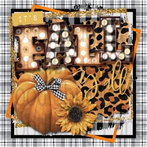 Fall Wreath Sign - It&#39;s Fall Y&#39;all - Pumpkin Decor - Square Sign - Sunflower Sign - Metal Wreath Sign - Doodlebug Lane Signs