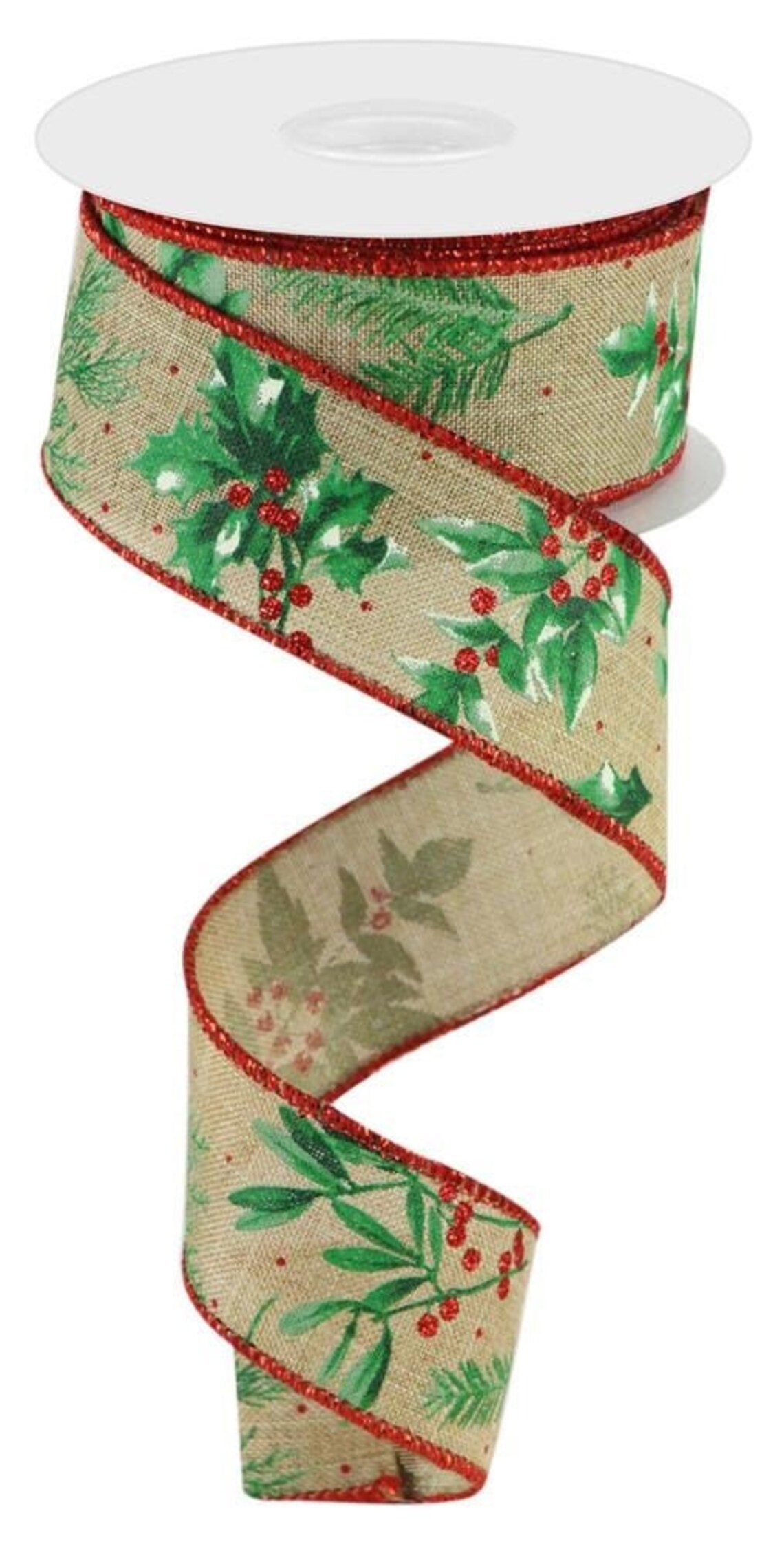 Wired Ribbon Christmas Ribbon Winter Foilage 1.5 X - Etsy