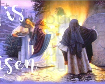Easter Wreath Sign - He is Risen - Easter Sign - Inspirational Sign- Metal Wreath Sign - Rectangle Sign - Doodlebug Lane Signs