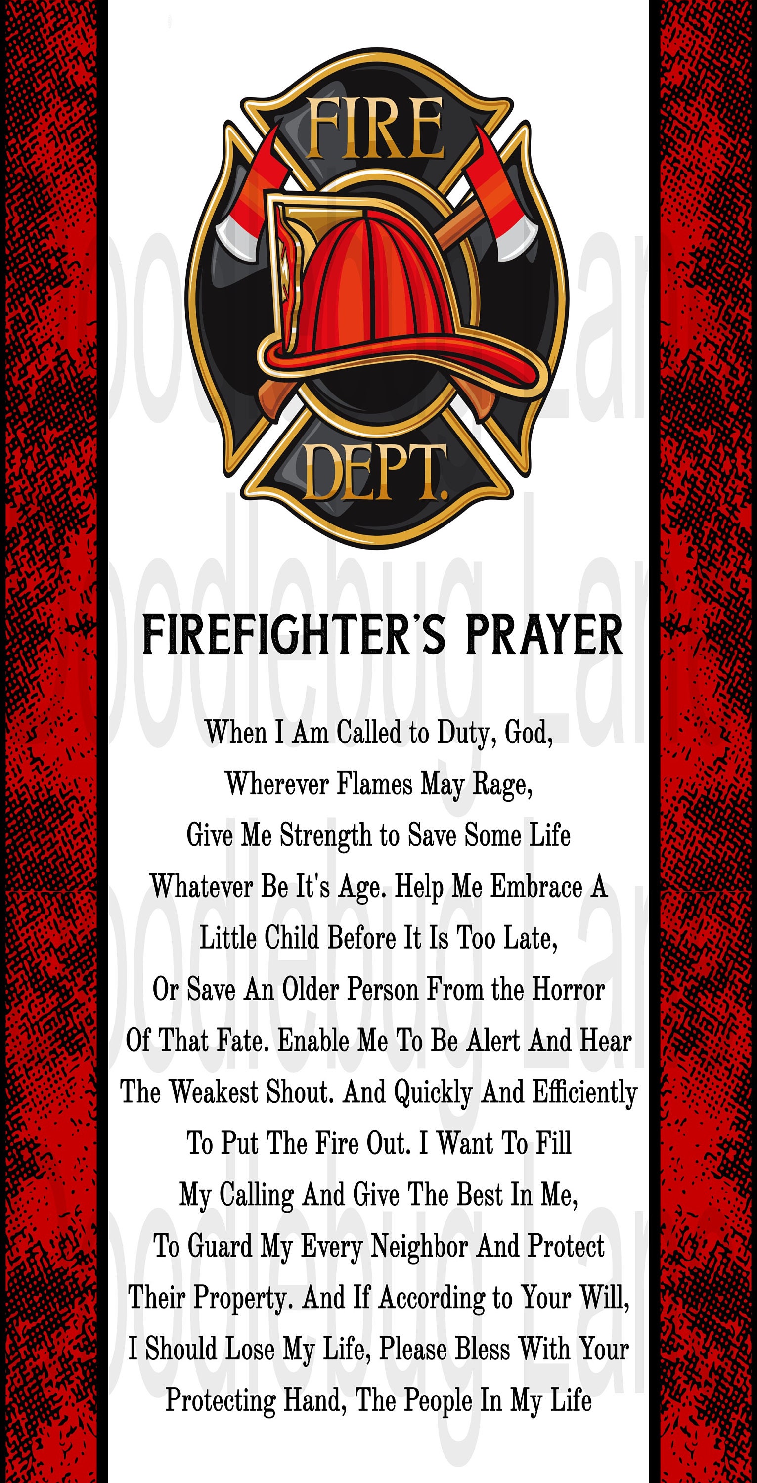 Firefighter Shift Prayer - Firefighter Prayer Cards (3 Cards)