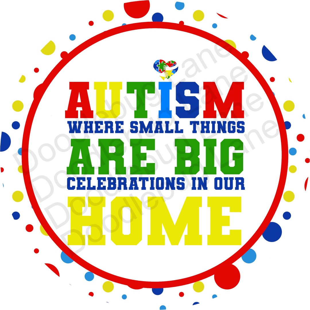 Large Autism Sign Autism Awareness-autism Where Small Things Are Big-autism Puzzle-autism ...