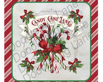 Christmas Wreath Sign Personalize it by Pam Wreath Signs 11.75 Round Christmas Candy Cane Lane Sign