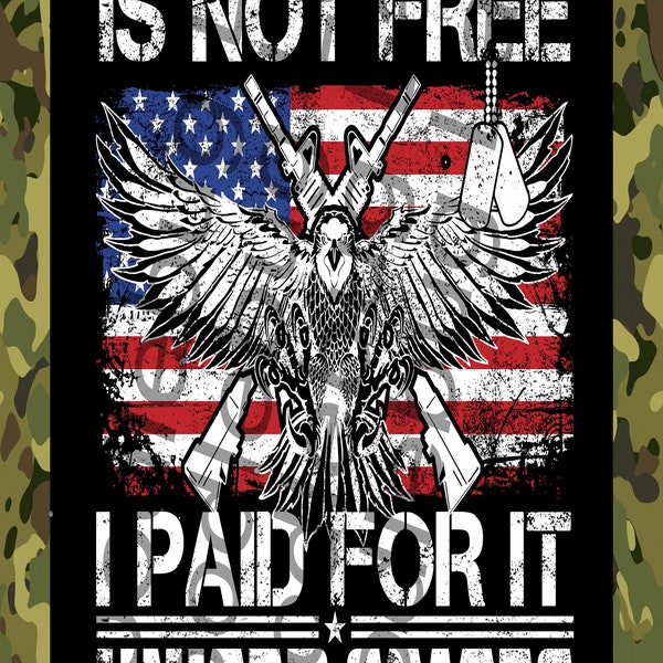 Military Sign-Freedom Is Not Free-Patriotic Wreth Decor-Metal Wreath Sign-Veteran Sign-Rectangle Sign-Doodlebug Lane Signs