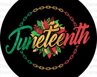 Juneteenth Awareness Wreath Sign - Round Wreath Sign - Metal Wreath Sign - Doodlebug Lane Signs