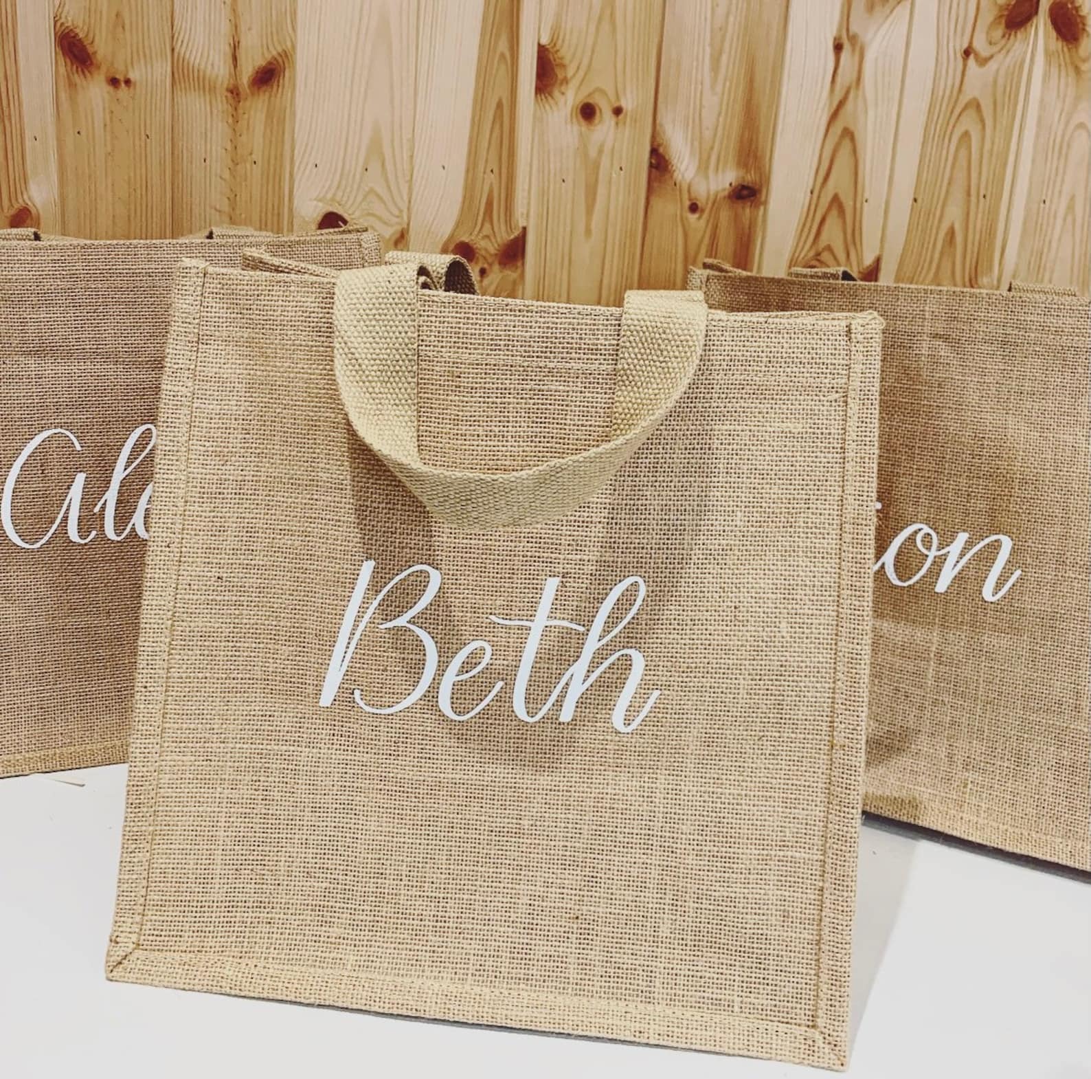 Personalised hessian jute bags. Small & Large Etsy