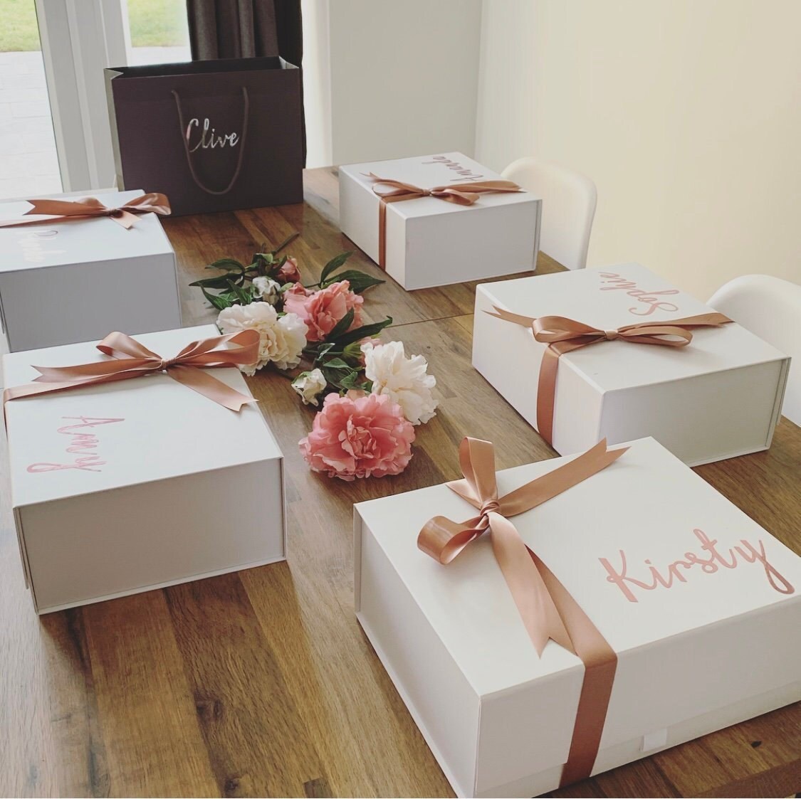Medium Rose Gold Personalised Gift Box. Bridesmaid Proposal Etsy