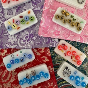 Set of 2) Atomic Doubles East mah Jongg tile markers  includes shipping