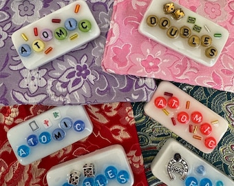 Set of 2) Atomic Doubles East mah Jongg tile markers  includes shipping