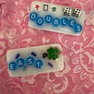 Set of 2) Atomic Doubles East mah Jongg tile markers  includes shipping