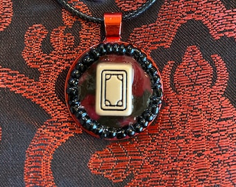 Mahjongg soap tile necklace gift
