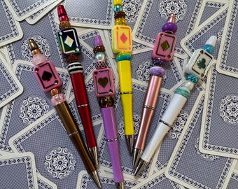 Beaded Card Suit Pens, Set of 3