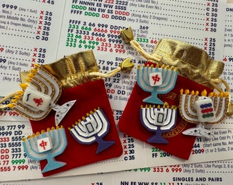 Mahjong Menorah Resin Magnets, Set of 3