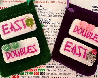 Set of 2 Atomic East Doubles mahjong tile marker includes shipping