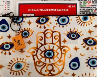 Porta carte Mah Jongg e porta soldi hamsa