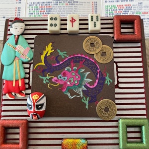 Mah Jongg decorated cigar box gift