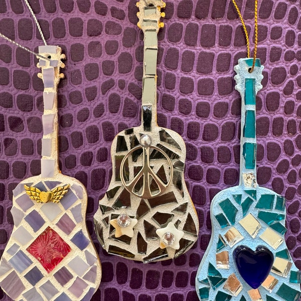 Mosaic guitar ornaments