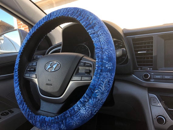 Blue Flower Steering Wheel Cover Etsy