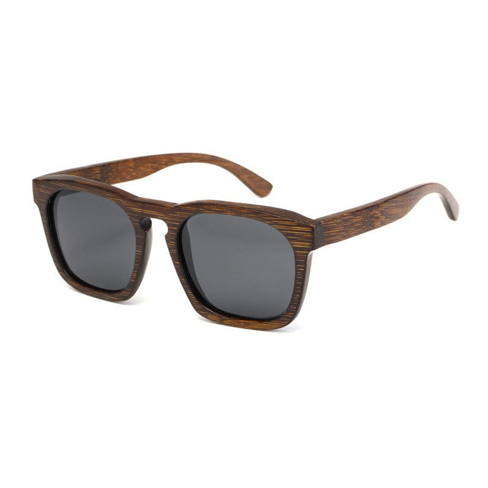 Vintage Wood Frame Sunglasses Black Bamboo Galsses for Men Etsy
