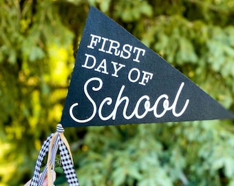 First Day of School Felt Pennant Flag | Back to School Sign
