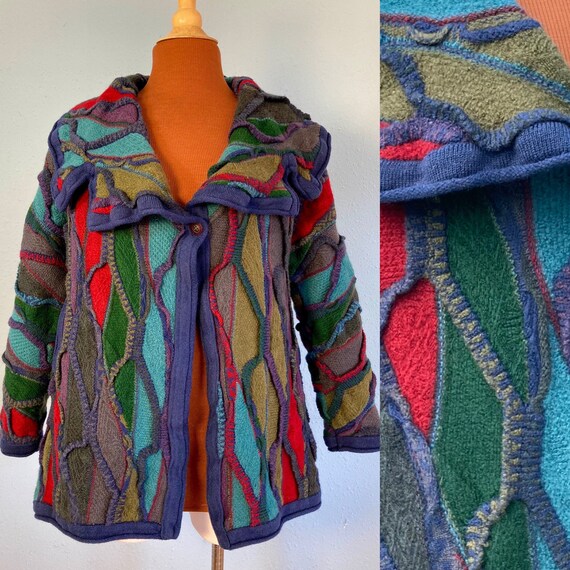 90s Coogi Rainbow Wool Cardigan Sweater Medium / Vintage 3D - Etsy