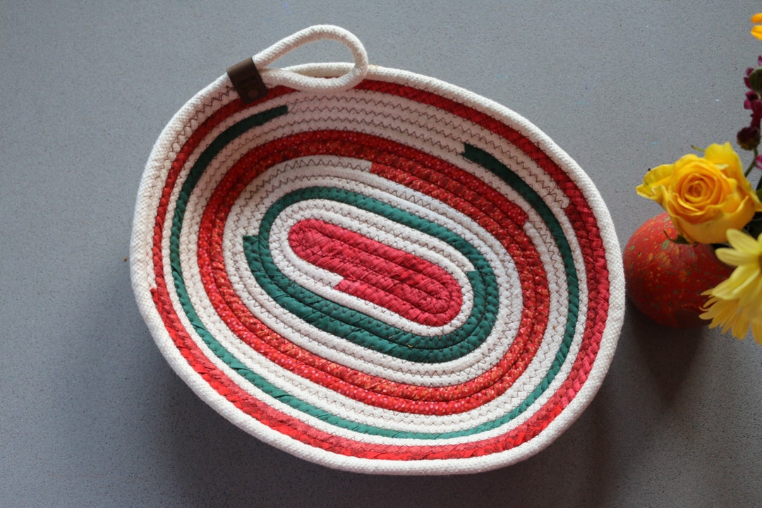 Rope Bowl Handcrafted Bowl Rope Basket Fabric Bowl Etsy