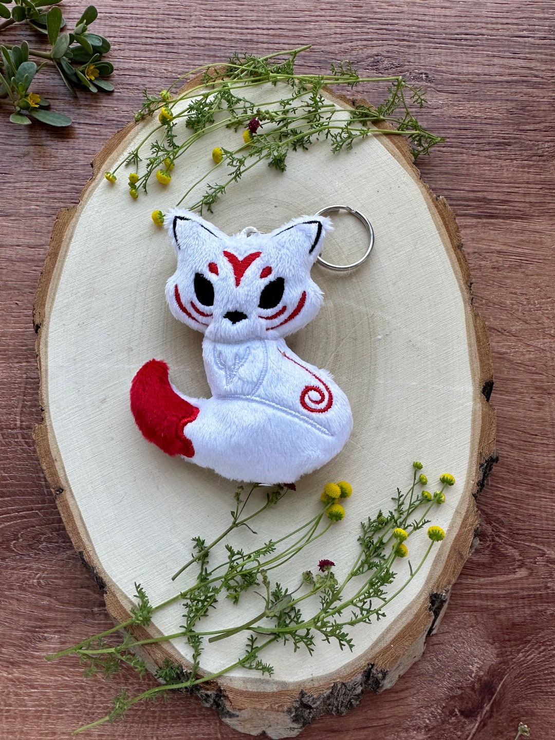 Kitsune Plush Keychain - Etsy
