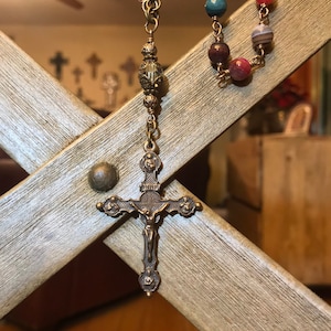 Heirloom Rosary - Natural Stone Variated Agate