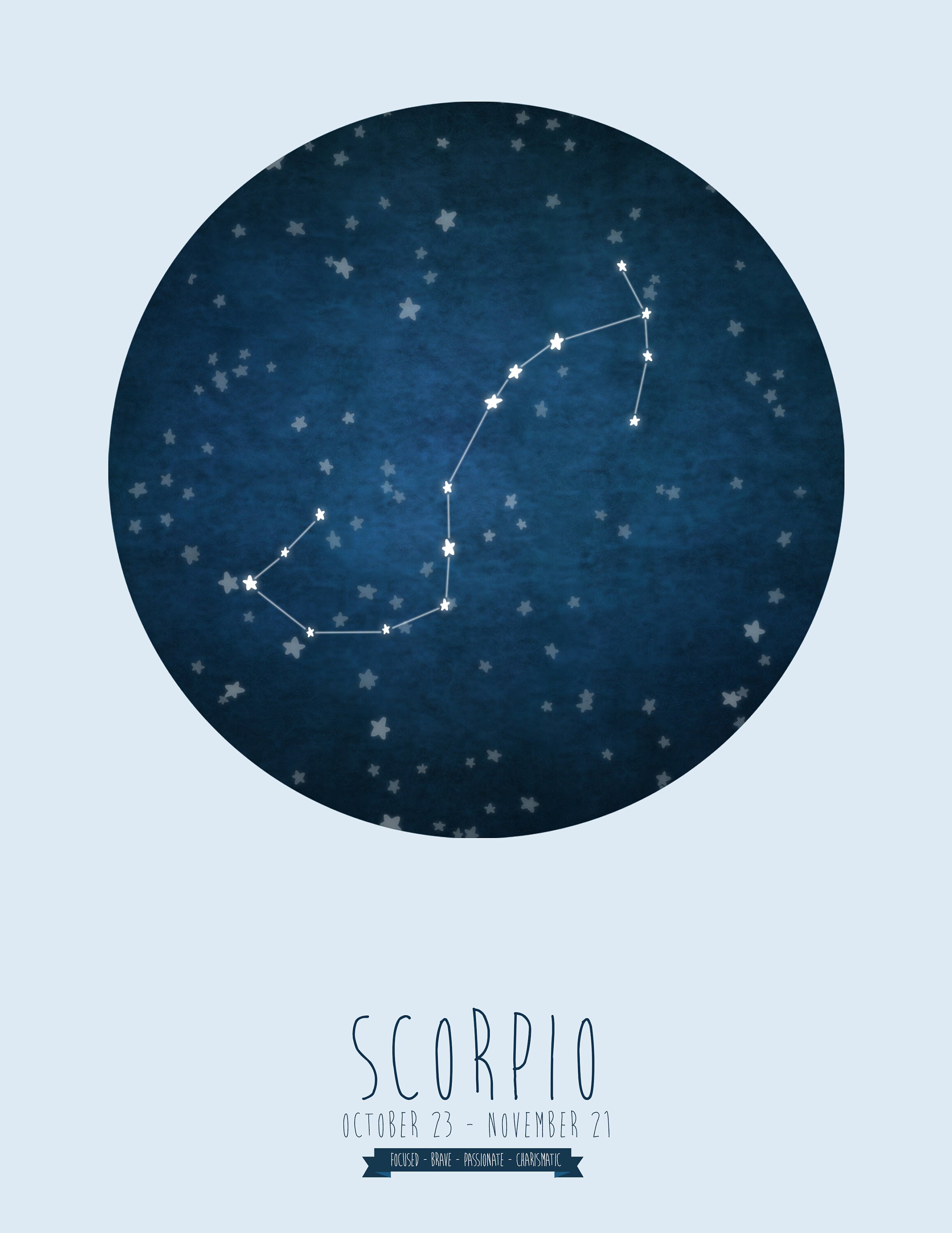 Scorpio Zodiac Constellation Print Astrology Wall Art Etsy Hong Kong