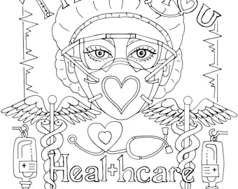 Coloring book nurses | Etsy