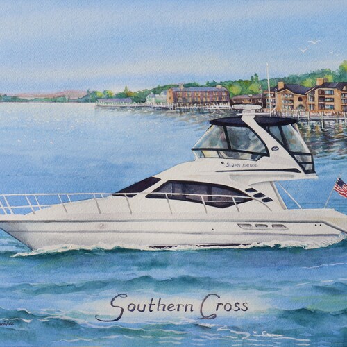 Custom Boat Painting Etsy