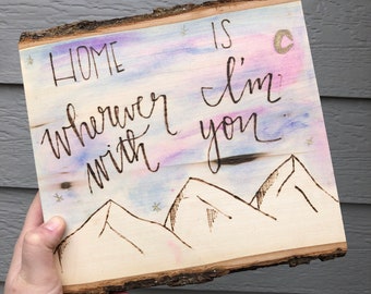 Wood Burned Wall Sign