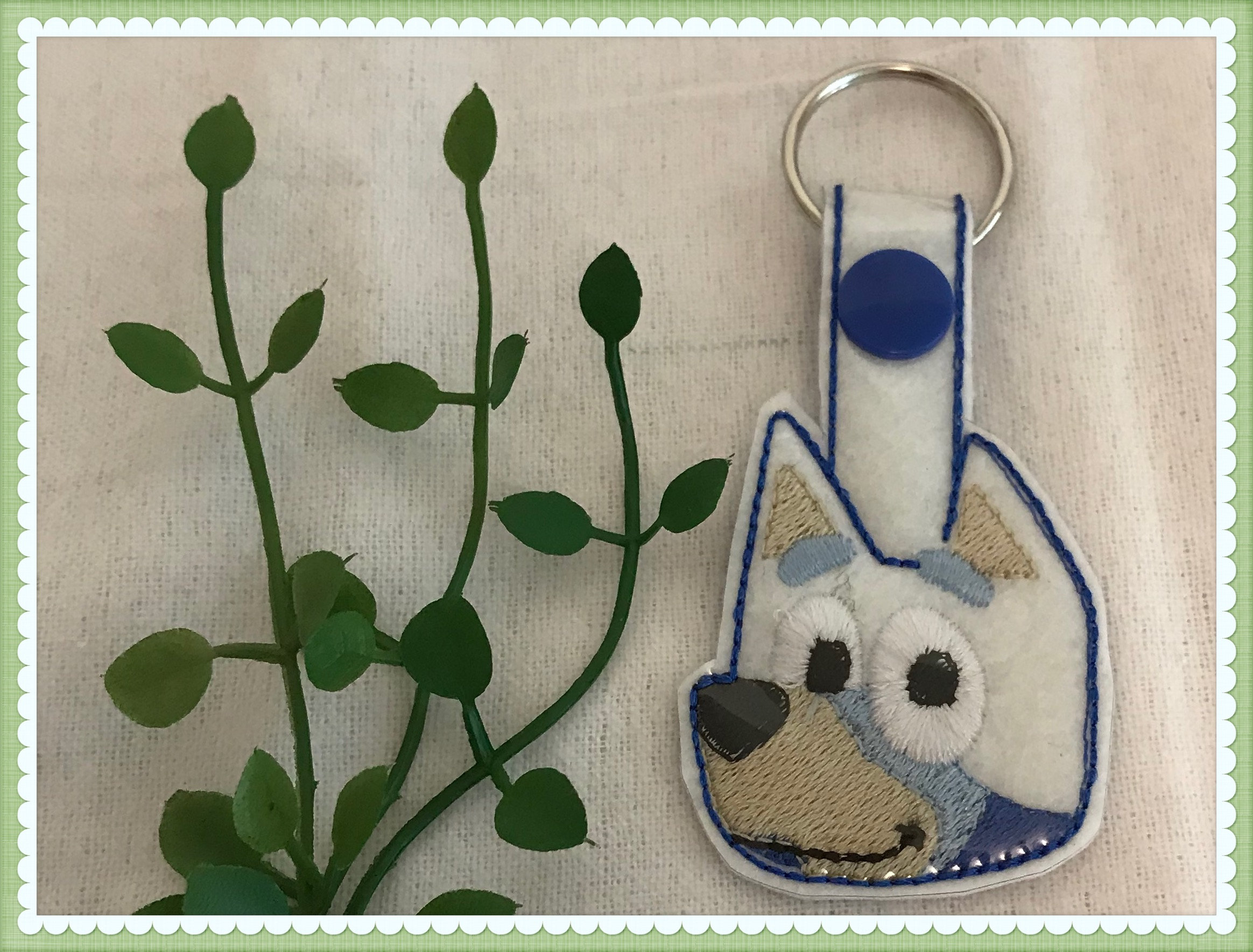 Bluey Key Ring Machine Embroidery Design Digital Download Etsy