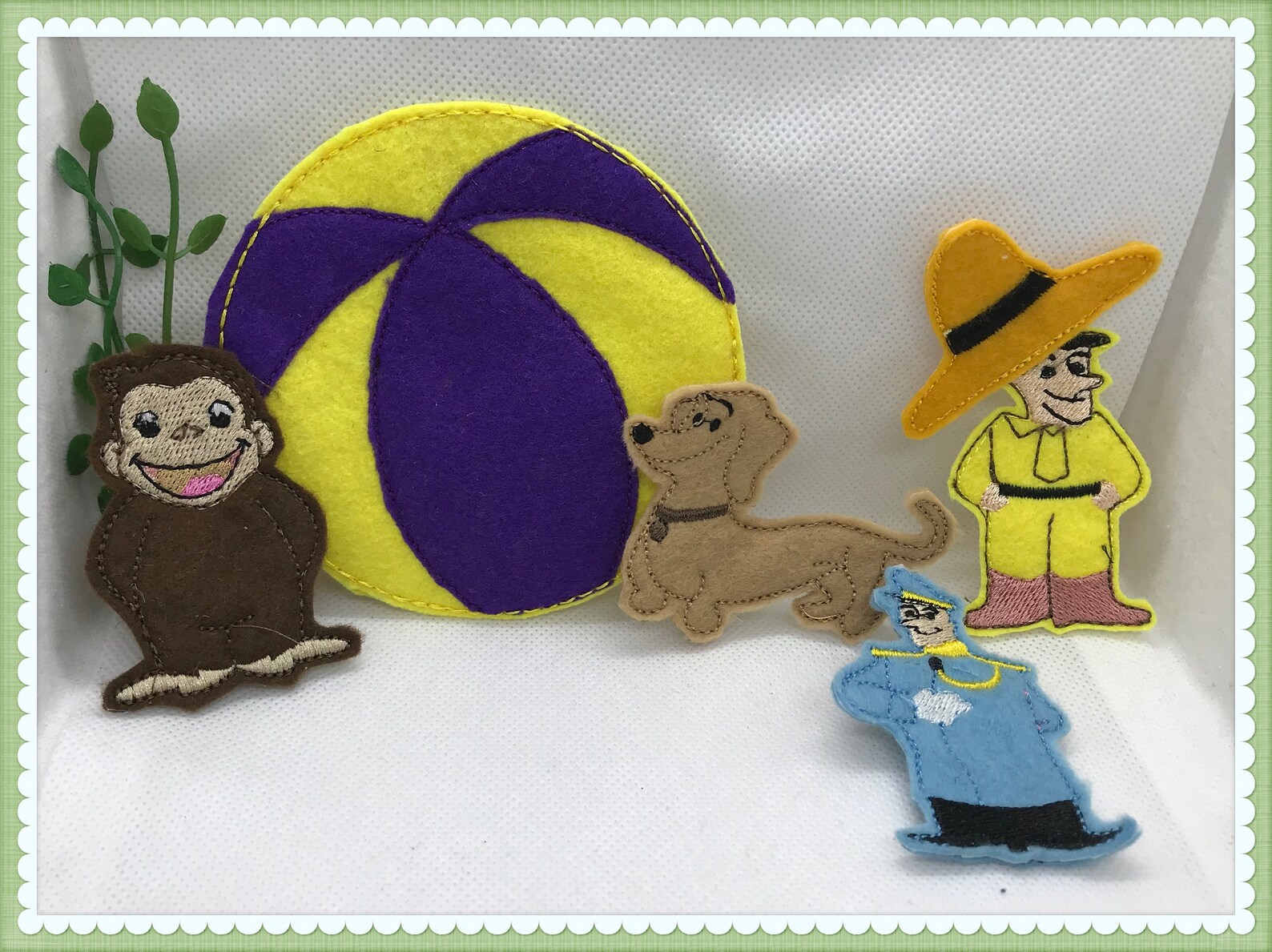 CURIOUS GEORGE Embroidered Children's Finger Puppets. | Etsy