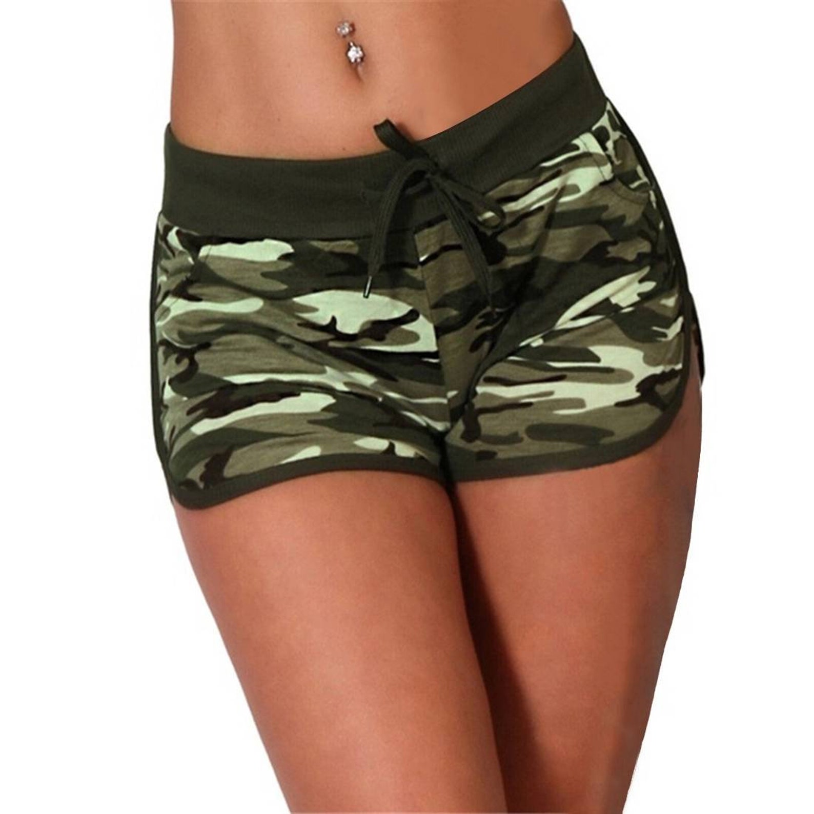 pink camo booty shorts