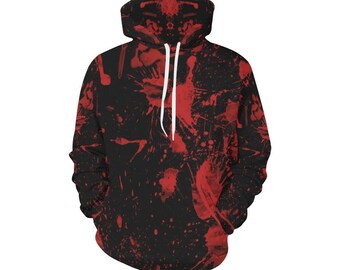 black hoodie with blood
