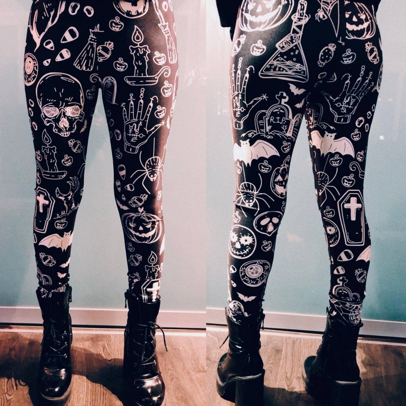 Witchy Witch Goth Leggings / Alt Clothing / Goth Pants / Plus Size Goth / Halloween 